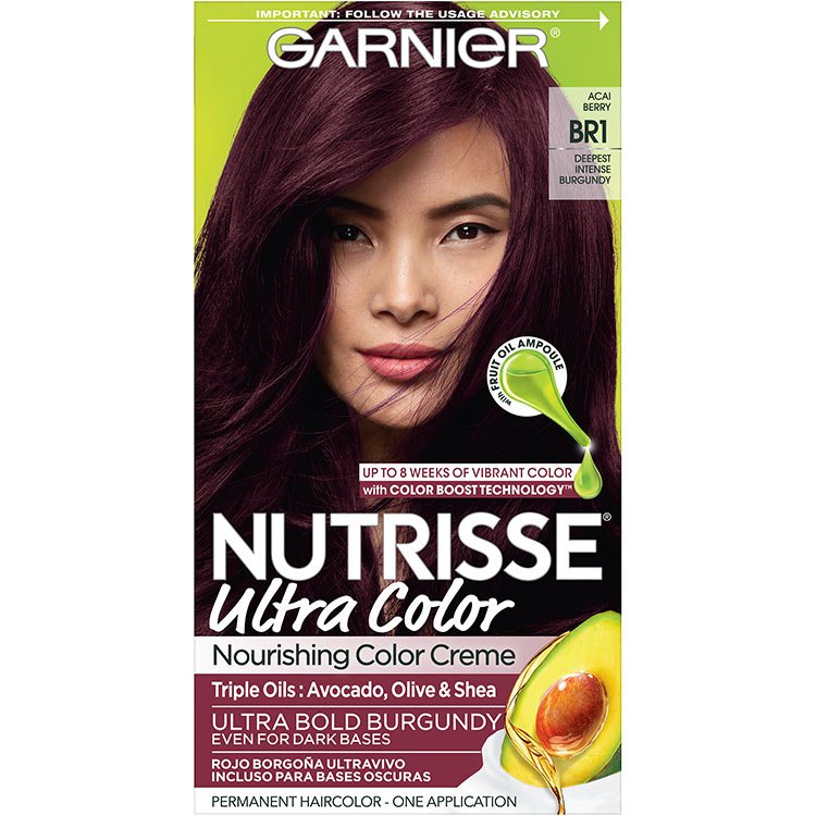 Garnier Nutrisse Ultra Color Nourishing Hair Color Creme br1 Deepest Intense Burgundy