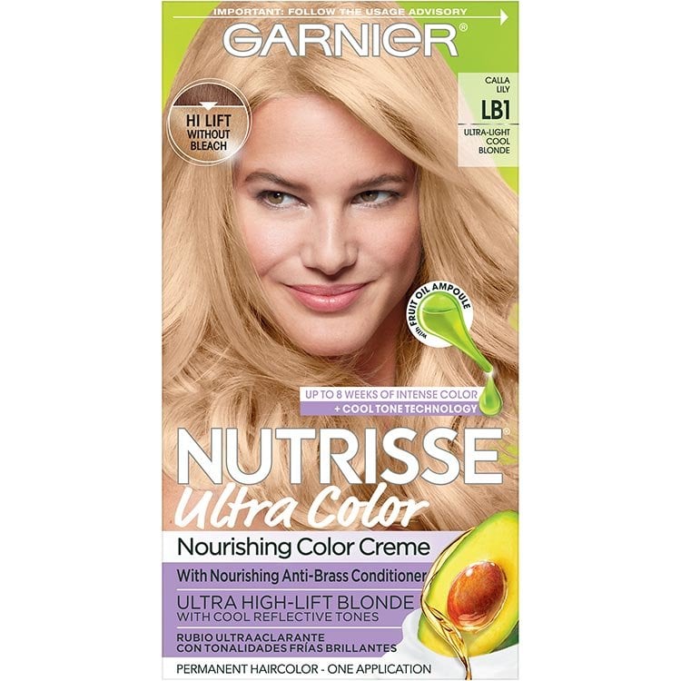 Garnier Nutrisse Ultra Color Nourishing Hair Color Creme lb1 Ultra Light Cool Blonde
