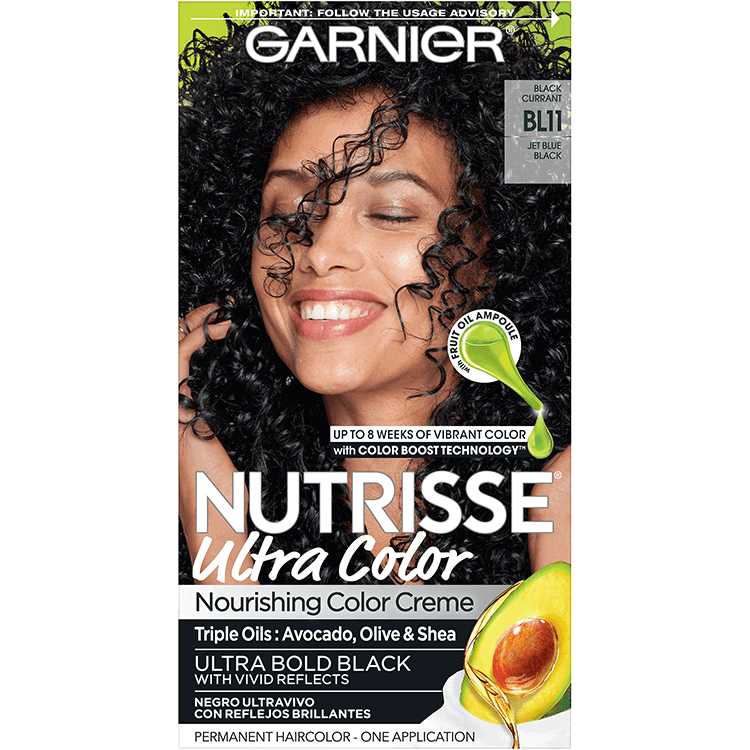 Garnier Nutrisse Ultra Color Nourishing Hair Color Creme bl11 Reflective Jet Blue Black