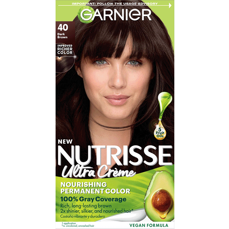 Dark Brown Hair Color Nutrisse Ultra Creme Nourishing Permanent Color Gray Coverage - Garnier
