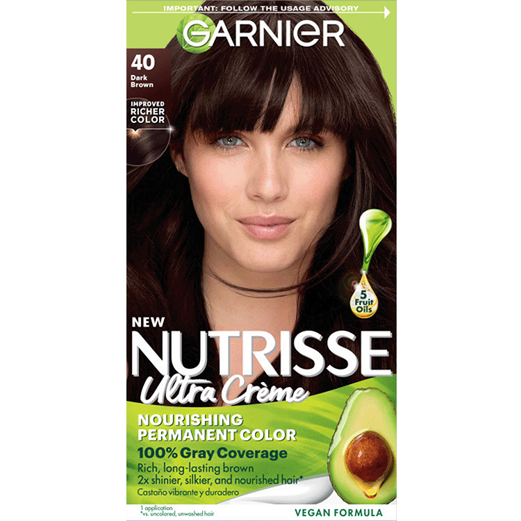 Dark Brown Hair Color Nutrisse Ultra Creme Nourishing Permanent Color Gray Coverage - Garnier