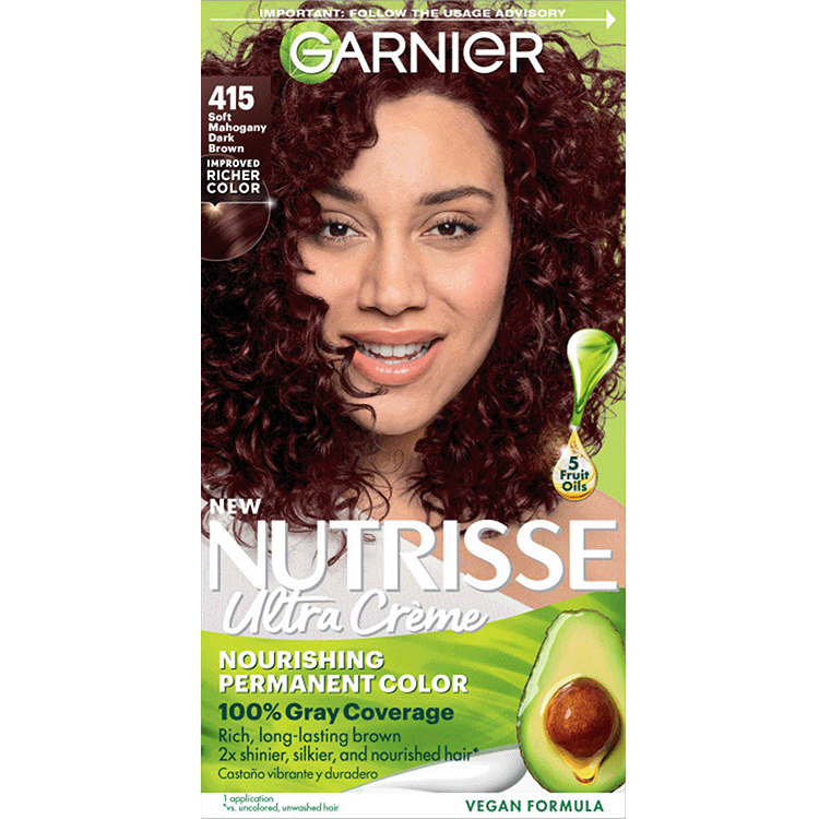 Soft Mahogany Dark Brown Nutrisse Ultra Creme Nourishing Permanent Color - Garnier