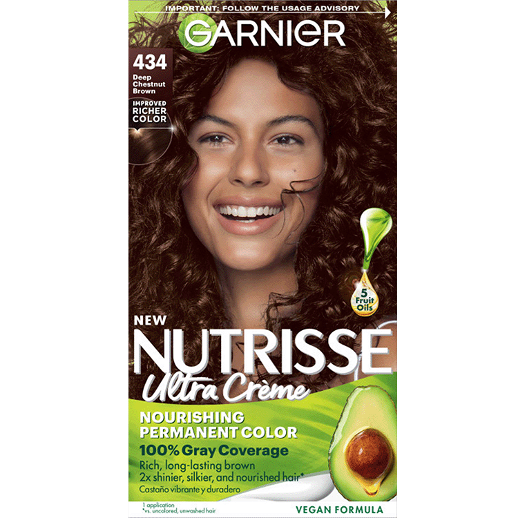Deep Chestnut Brown Hair Color Nutrisse Ultra Creme Nourishing Permanent Color Grey Coverage - Garnier
