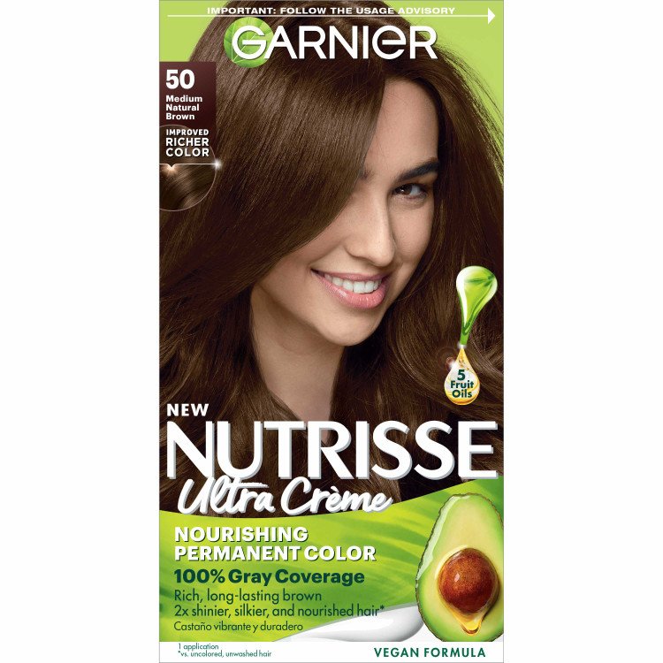 Medium Natural Brown Hair Color Nutrisse Ultra Creme Nourishing permanent color Gray Coverage - Garnier