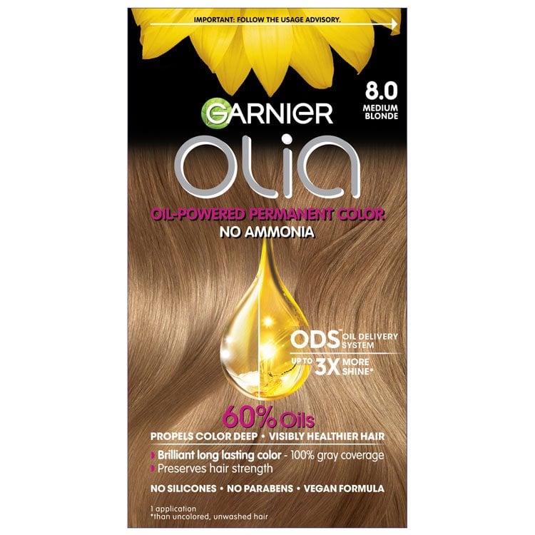 Olia - Ammonia-Free Permanent Hair Color - Medium Blonde - Garnier