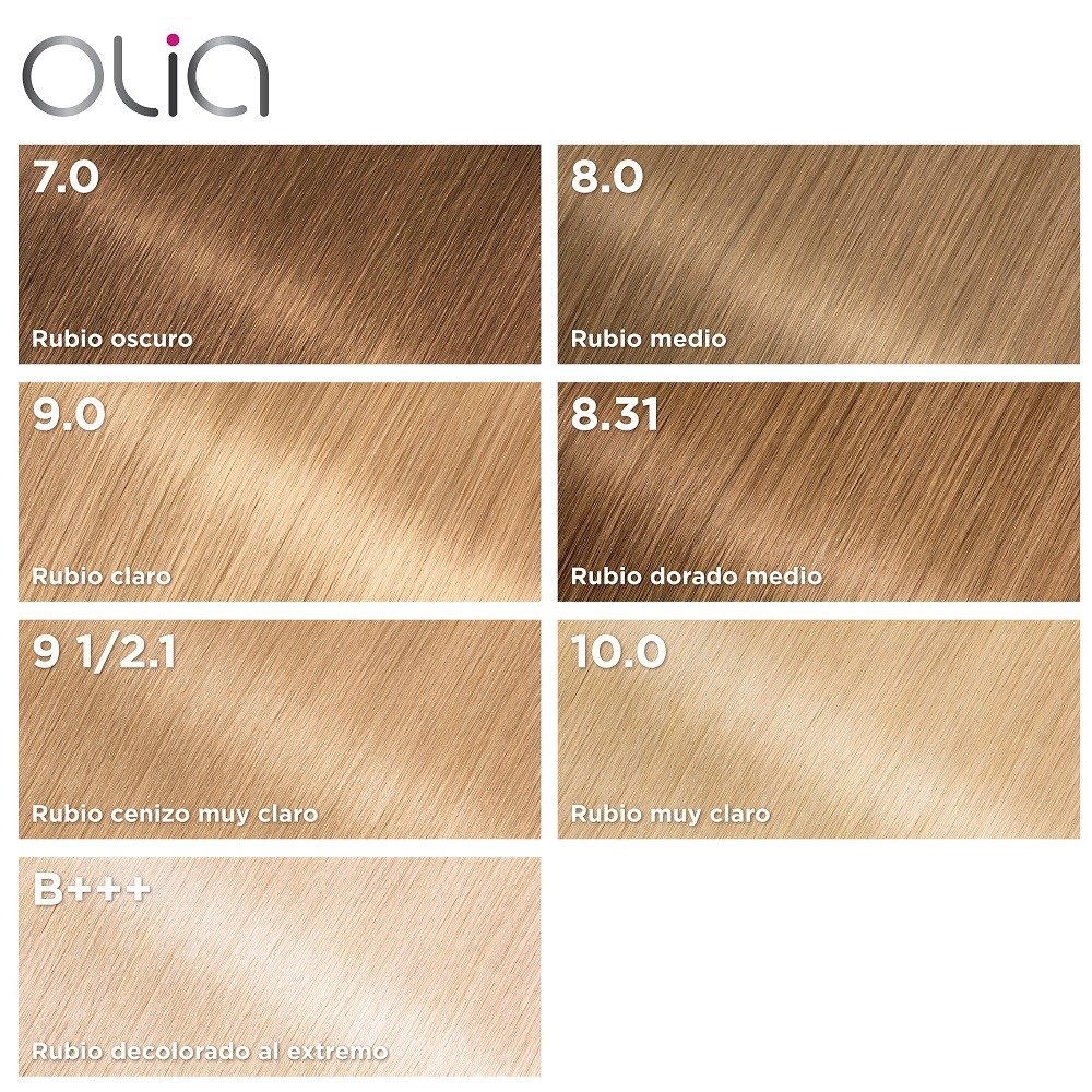 Garnier Olia blonde hair swatches
