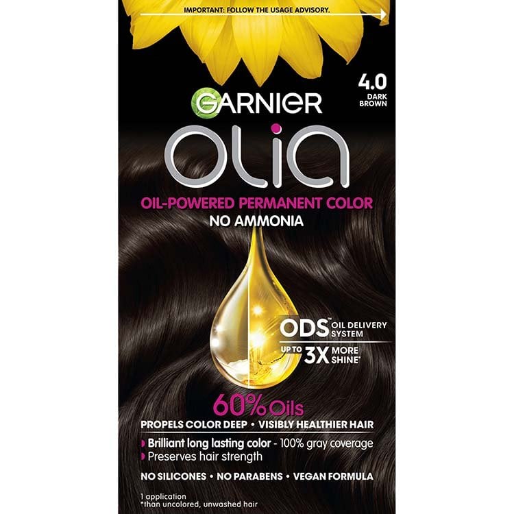 Olia Ammonia-Free Permanent Hair Dye - Dark Brown - Garnier