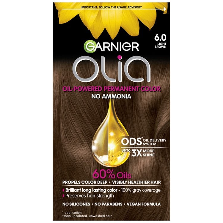 Olia Light Brown Ammonia-Free Permanent Hair Dye - Garnier