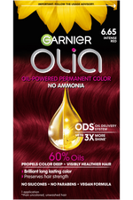 Front of Pack of Olia Oil-Powered Permanent Color 6.65 – Intense Red