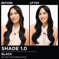 Model demonstrating the Olia hair color transformation.