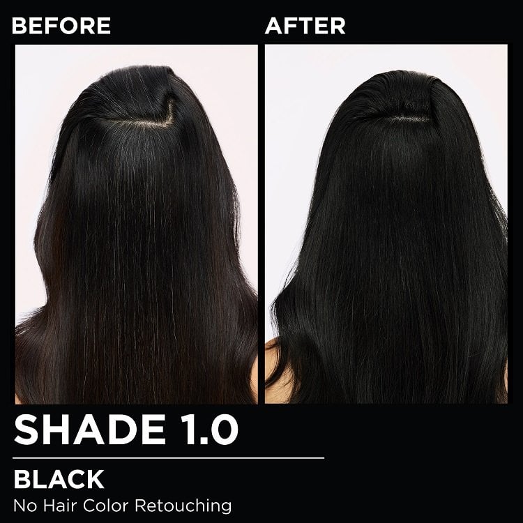 Model demonstrating the Olia hair color transformation.