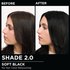 Model demonstrating the Olia hair color transformation.