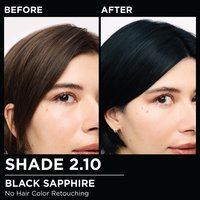 Model demonstrating the Olia hair color transformation.