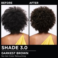 Model demonstrating the Olia hair color transformation.