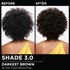 Model demonstrating the Olia hair color transformation.