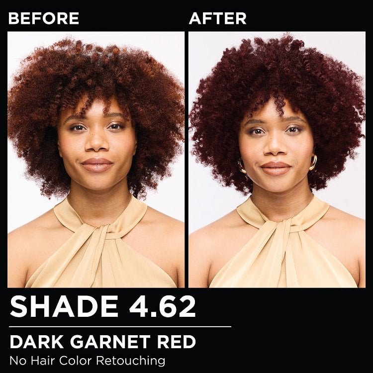 Model demonstrating the Olia hair color transformation.