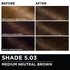 Before and after hair swatches demonstrating the color transformation using Garnier Olia