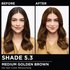 Model demonstrating the Olia hair color transformation.