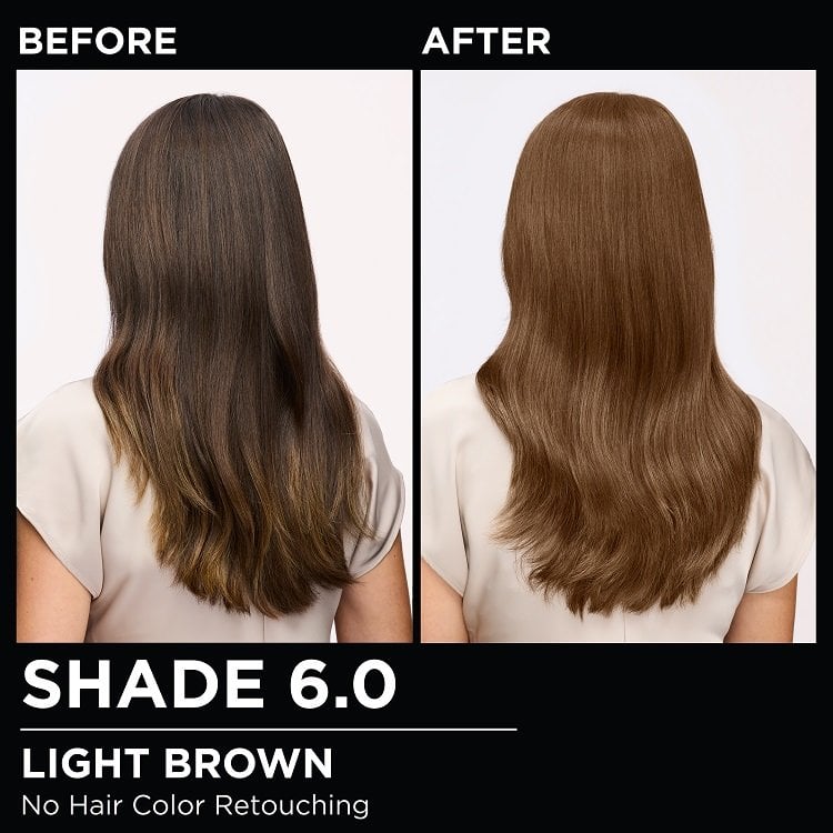 Model demonstrating the Olia hair color transformation.