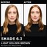 Model demonstrating the Olia hair color transformation.