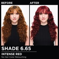 Model demonstrating the Olia hair color transformation.