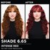 Model demonstrating the Olia hair color transformation.