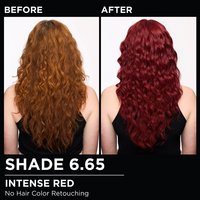 Model demonstrating the Olia hair color transformation.