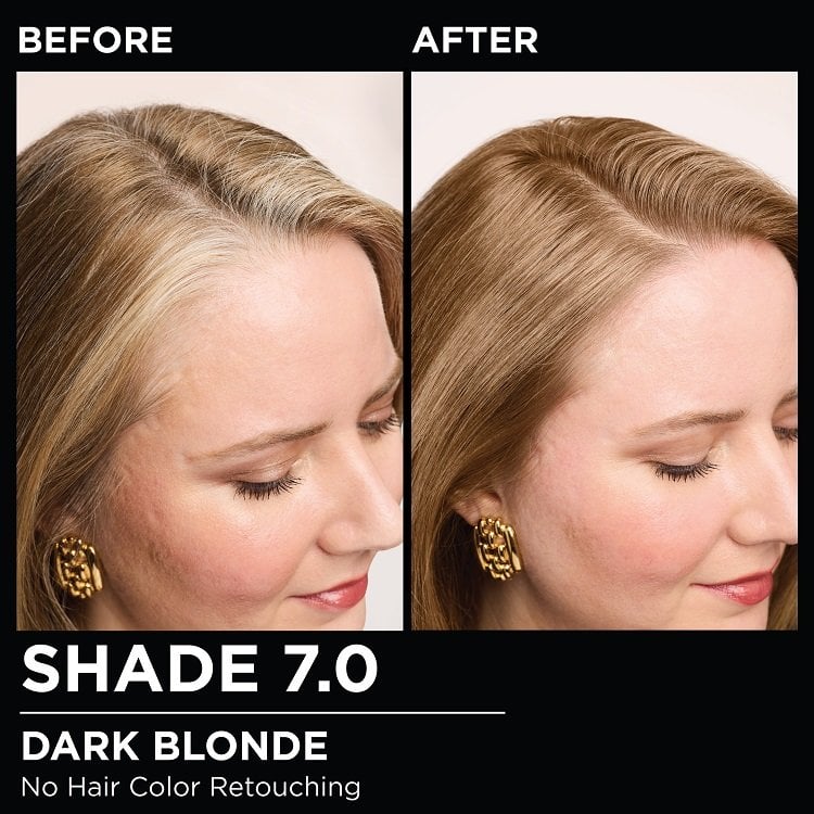 Model demonstrating the Olia hair color transformation.