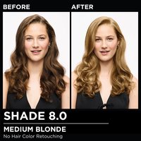 Model demonstrating the Olia hair color transformation.