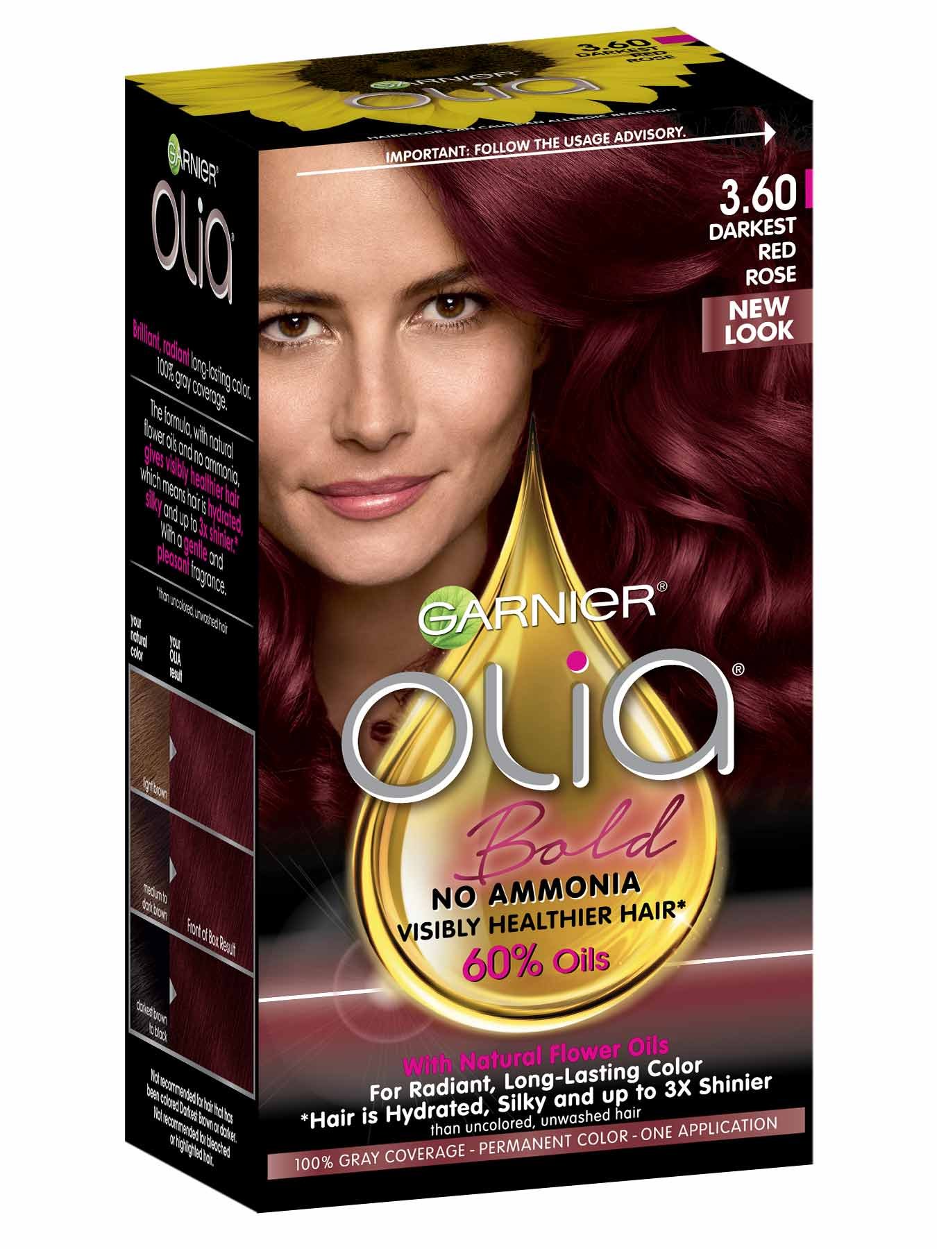 Olia Darkest Red Rose Hair Color - Ammonia-Free Hair Dye ...