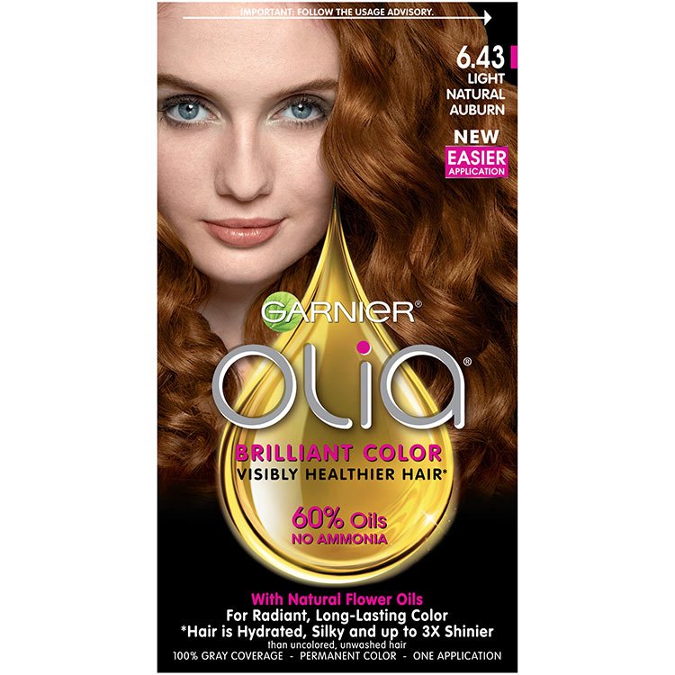 Olia Brilliant Color Hair Color 6.43 Light Natural Auburn