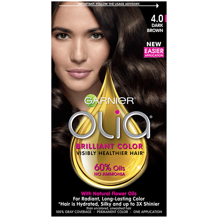 Olia Ammonia Free Permanent Hair Color Dark Brown Garnier