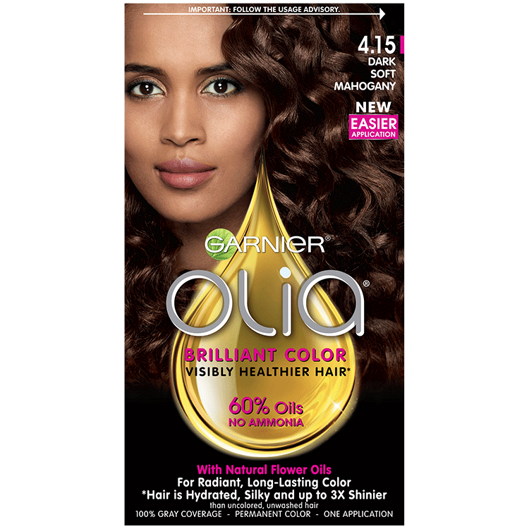 Olia Ammonia Free Permanent Dark Soft Mahogany Hair Color Garnier