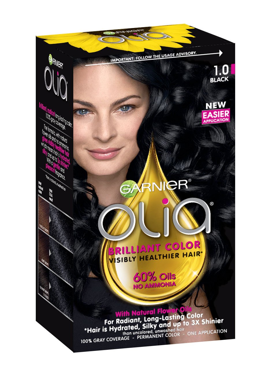 Olia Ammonia Free Permanent Hair Color Black Garnier