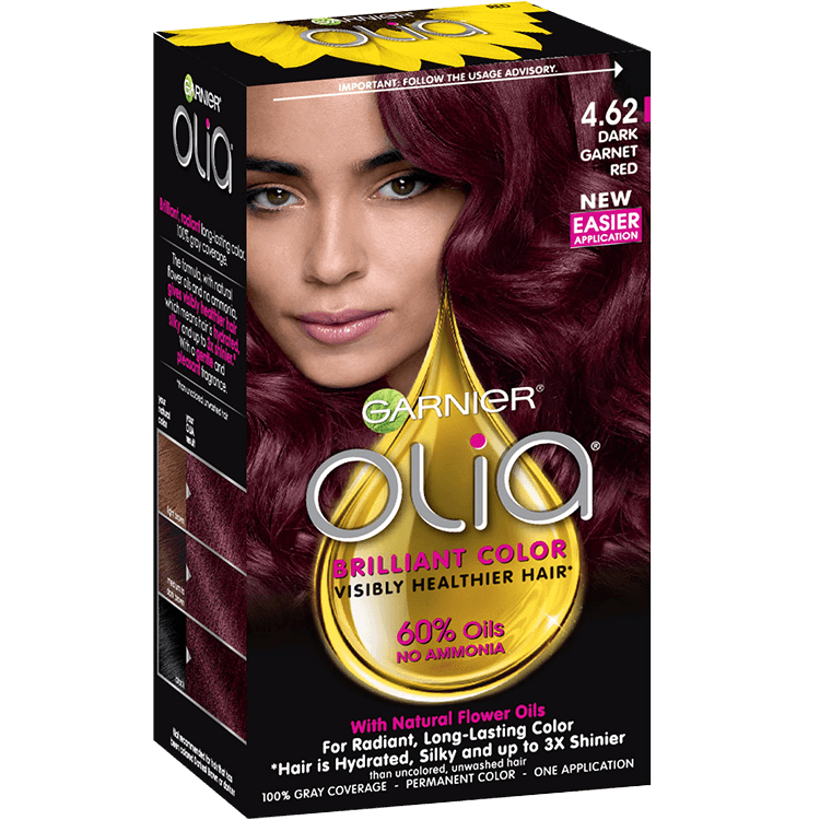 Olia Ammonia Free Permanent Hair Color Deep Garnet Red Garnier