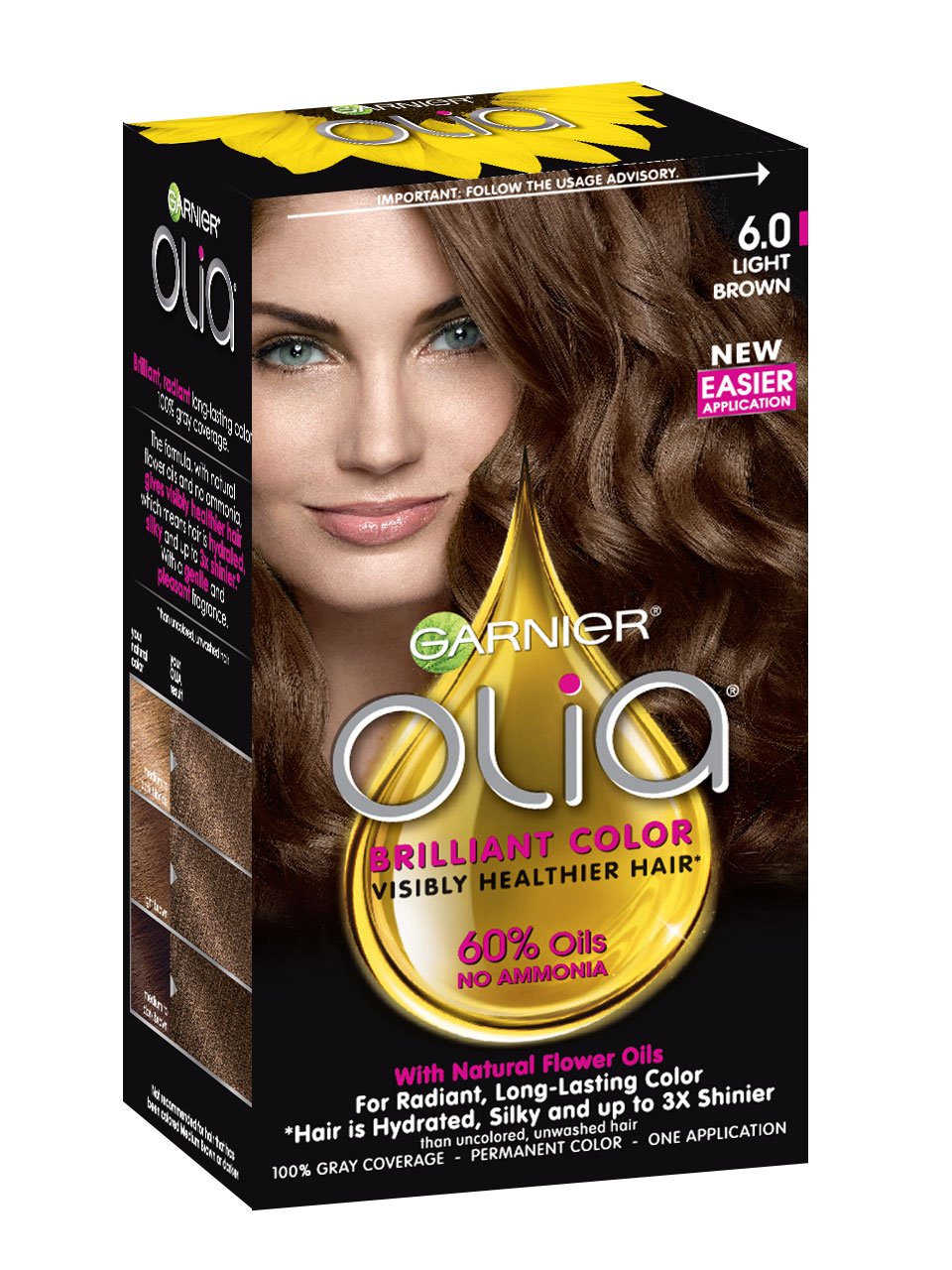Olia Ammonia Free Permanent Hair Color Light Brown Garnier