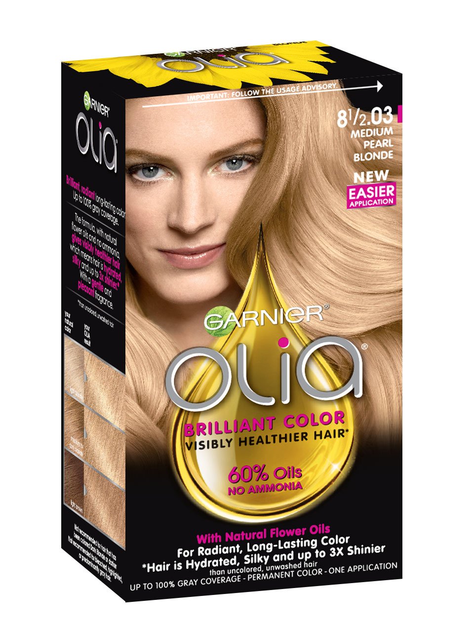 Olia Ammonia Free Permanent Hair Color Med Pearl Blonde Garnier