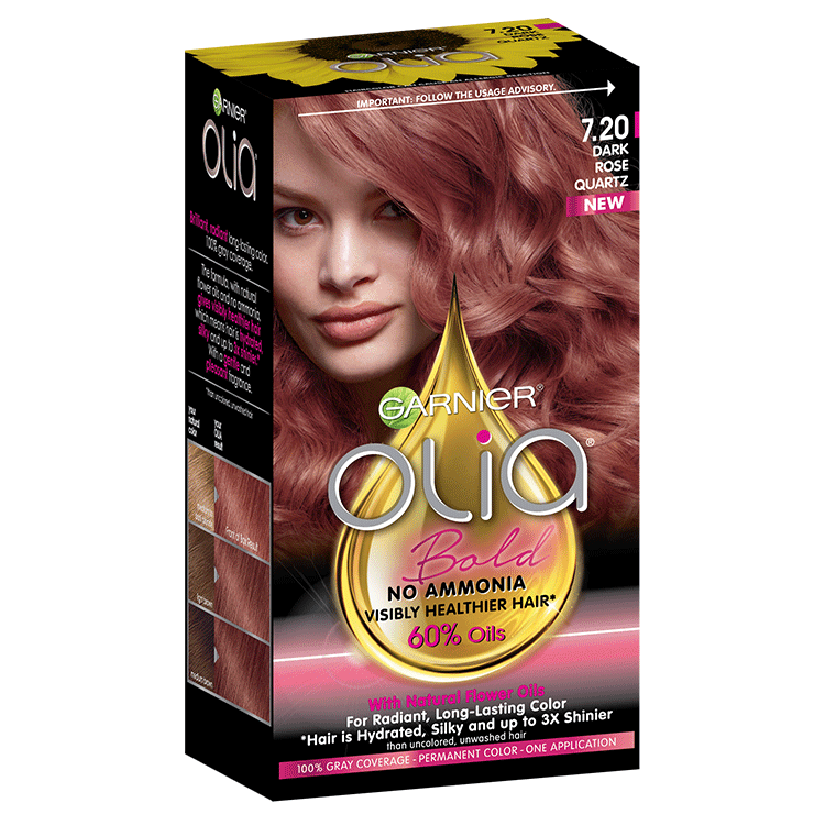Olia Dark Rose Quartz Hair Color Ammonia Free Hair Dye Garnier