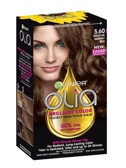 Olia Ammonia Free Permanent Hair Color Medium Garnet Red Garnier
