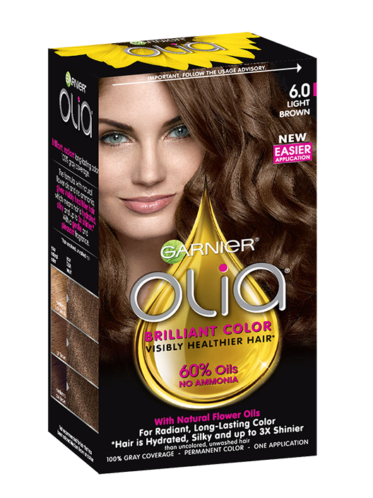 Olia Ammonia Free Permanent Hair Color Light Brown Garnier
