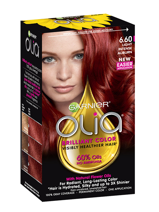 Olia Ammonia Free Light Intense Auburn Hair Color Garnier