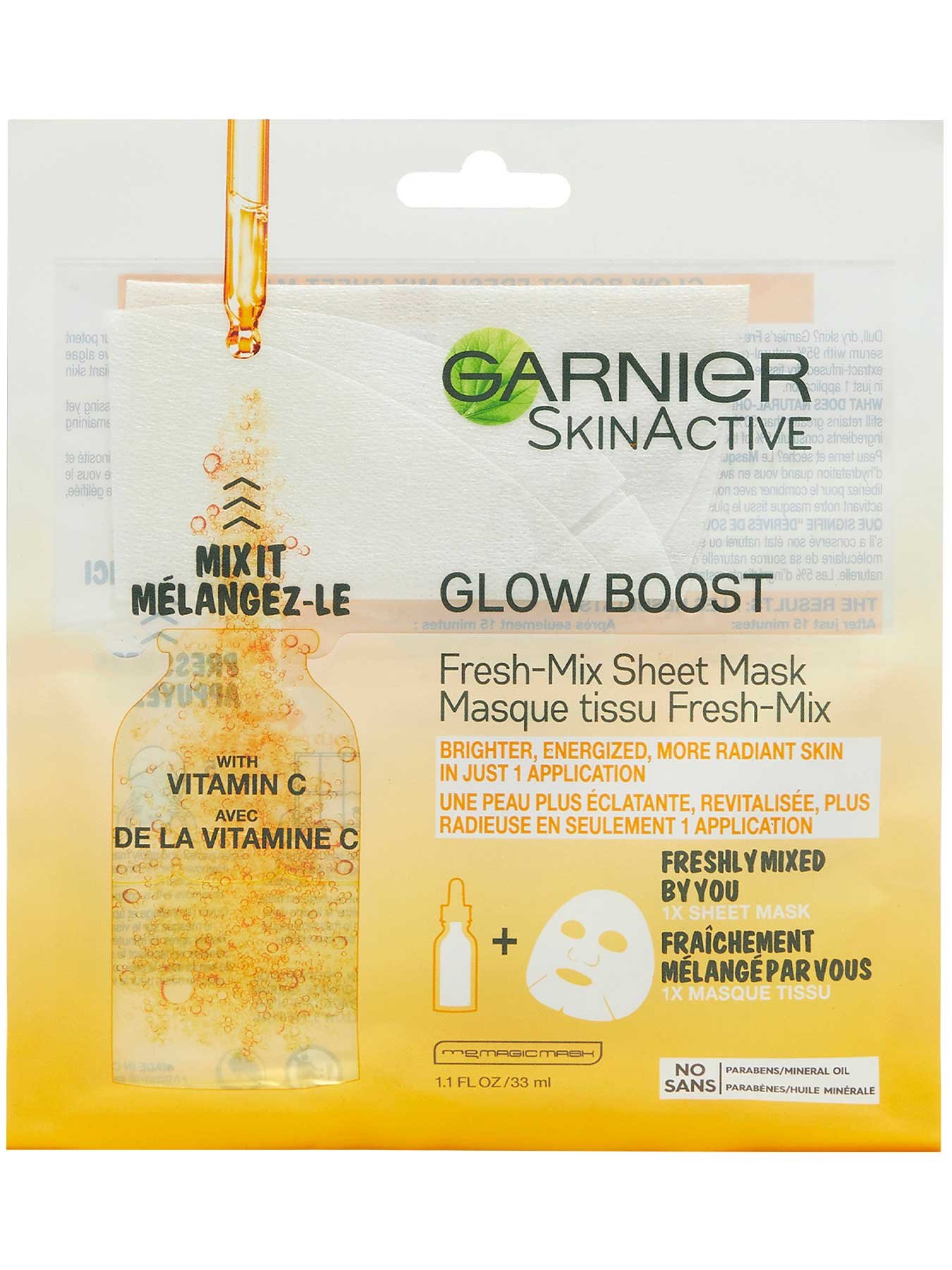 Garnier SkinActive Glow Boost Sheet Mask front Image