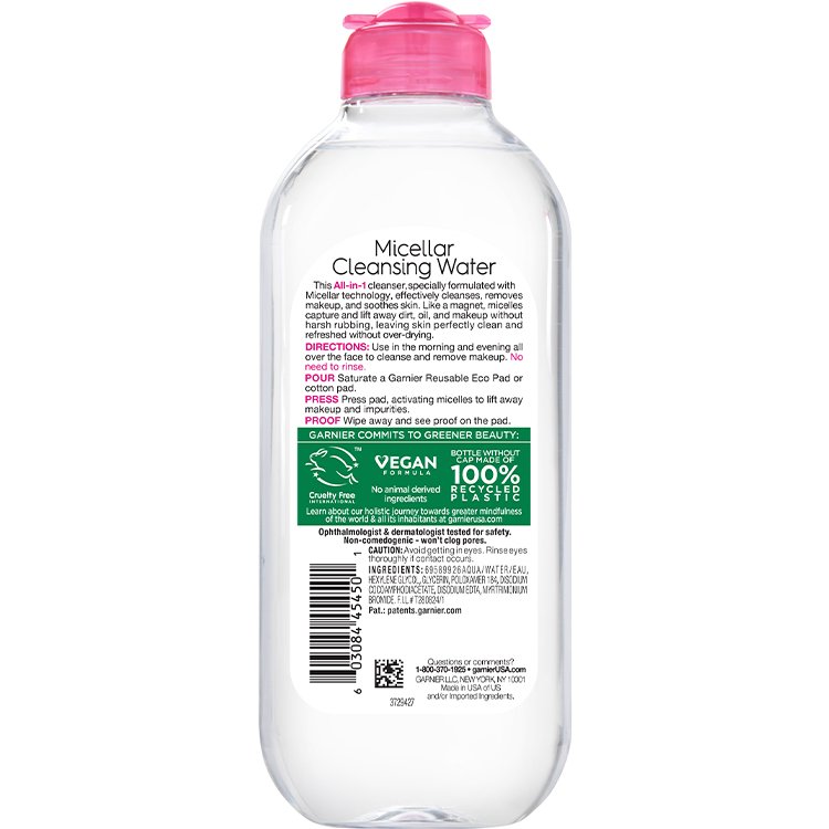 Back view of Pink Cap Cleansing Water All-in-1, All Skin Types