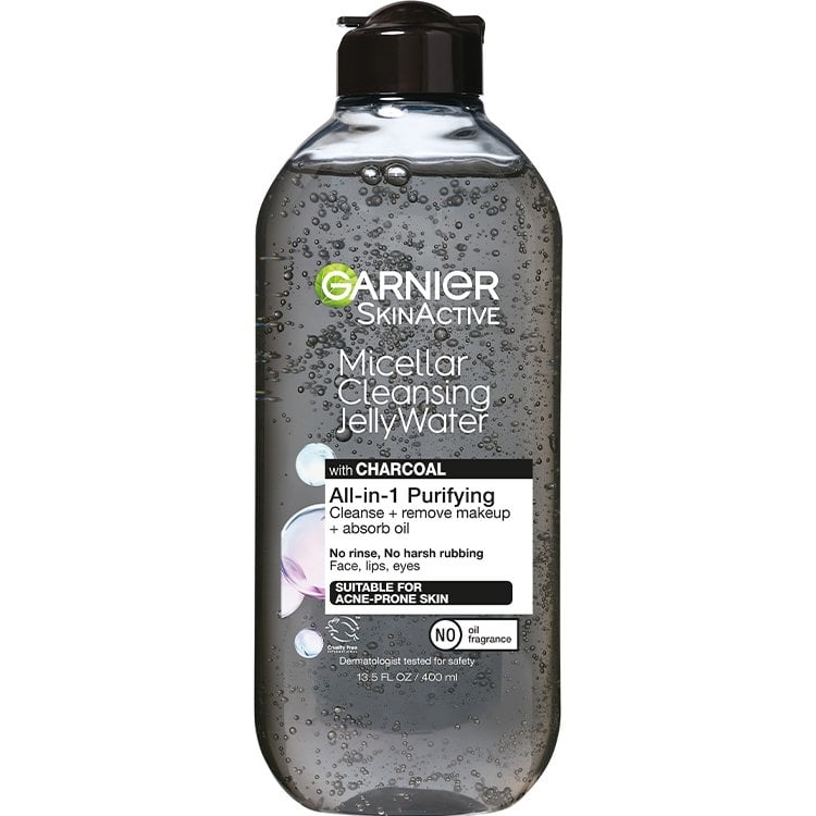 Front view of Micellar Cleansing Water with Charcoal, for oily skin