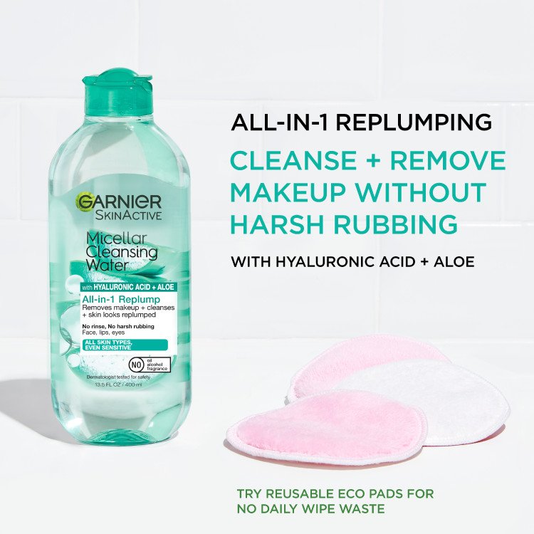 All-in-1 Replumping to cleanse and remove makeup without harsh rubbing