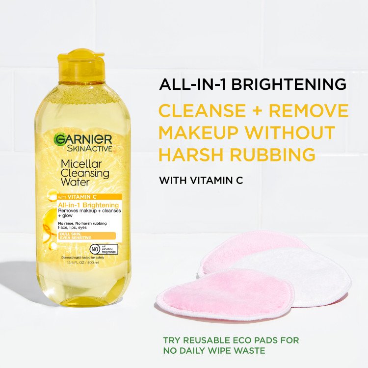 All-in-1 Brightening Micellar to cleanse and remove makeup without harsh rubbing