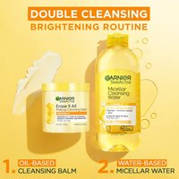 Double cleansing brightening routine with Vitamin C Oil Based Cleansing Balm and Water-Based Micellar Water