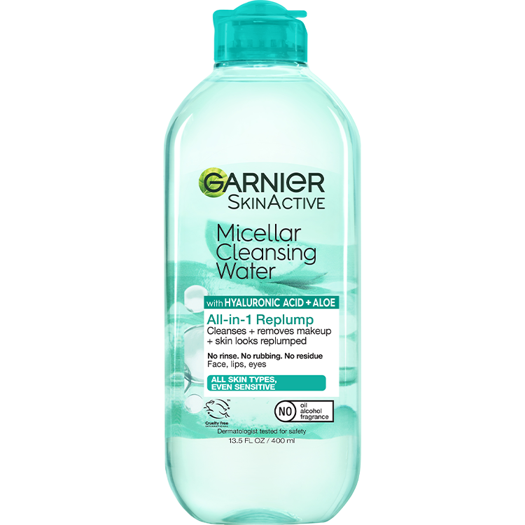 Front view of Cleansing Water With Hyaluronic Acid + Aloe, All Skin Types