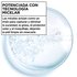 Close-up illustration of a water droplet with micelle particles, captioned "Powered by Micellar Technology" to explain dirt and makeup removal.