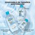 Three micellar water bottles in different sizes on a blue watery background, captioned "Available in Additional Sizes."